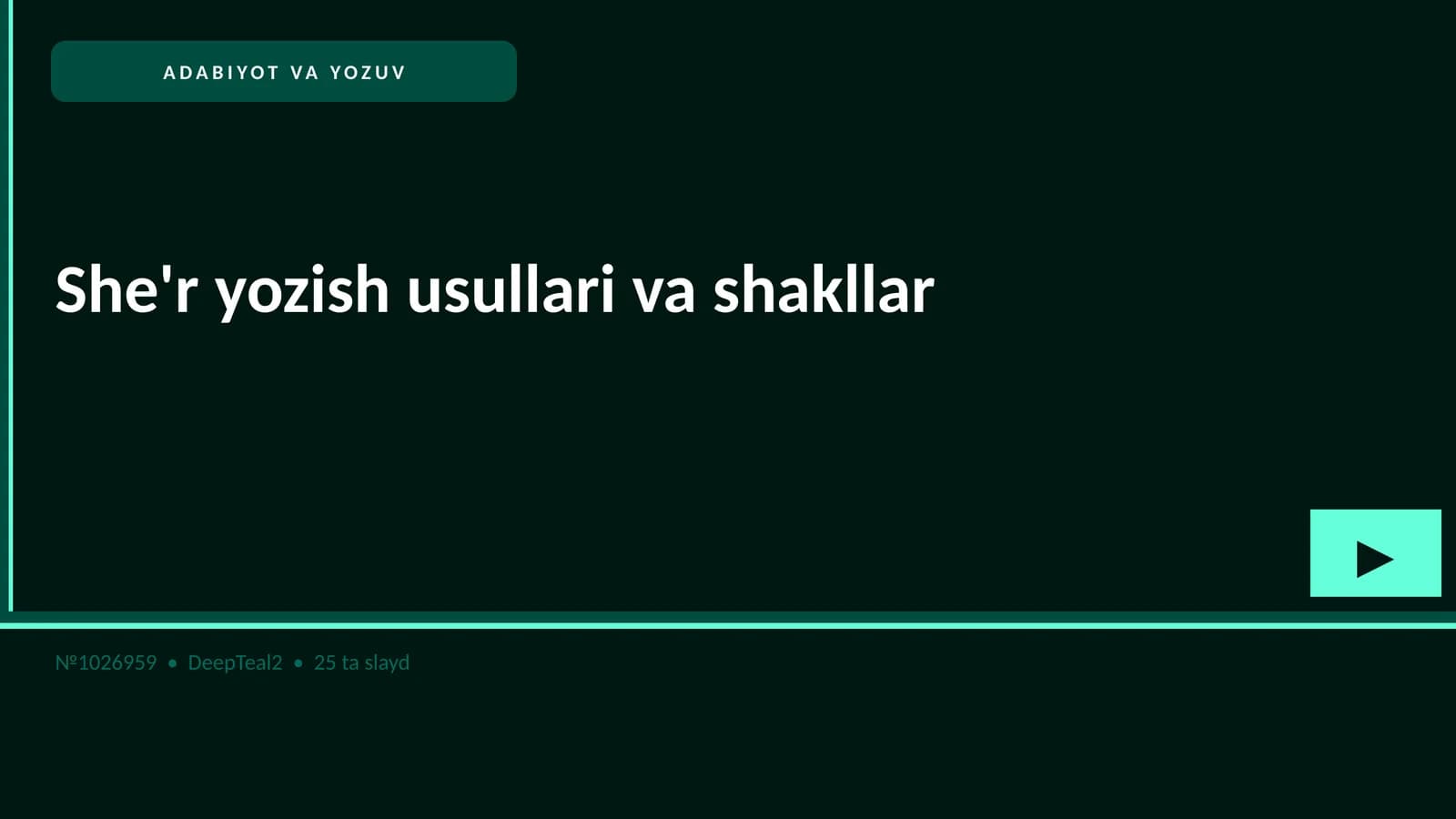 She'r yozish usullari va shakllar