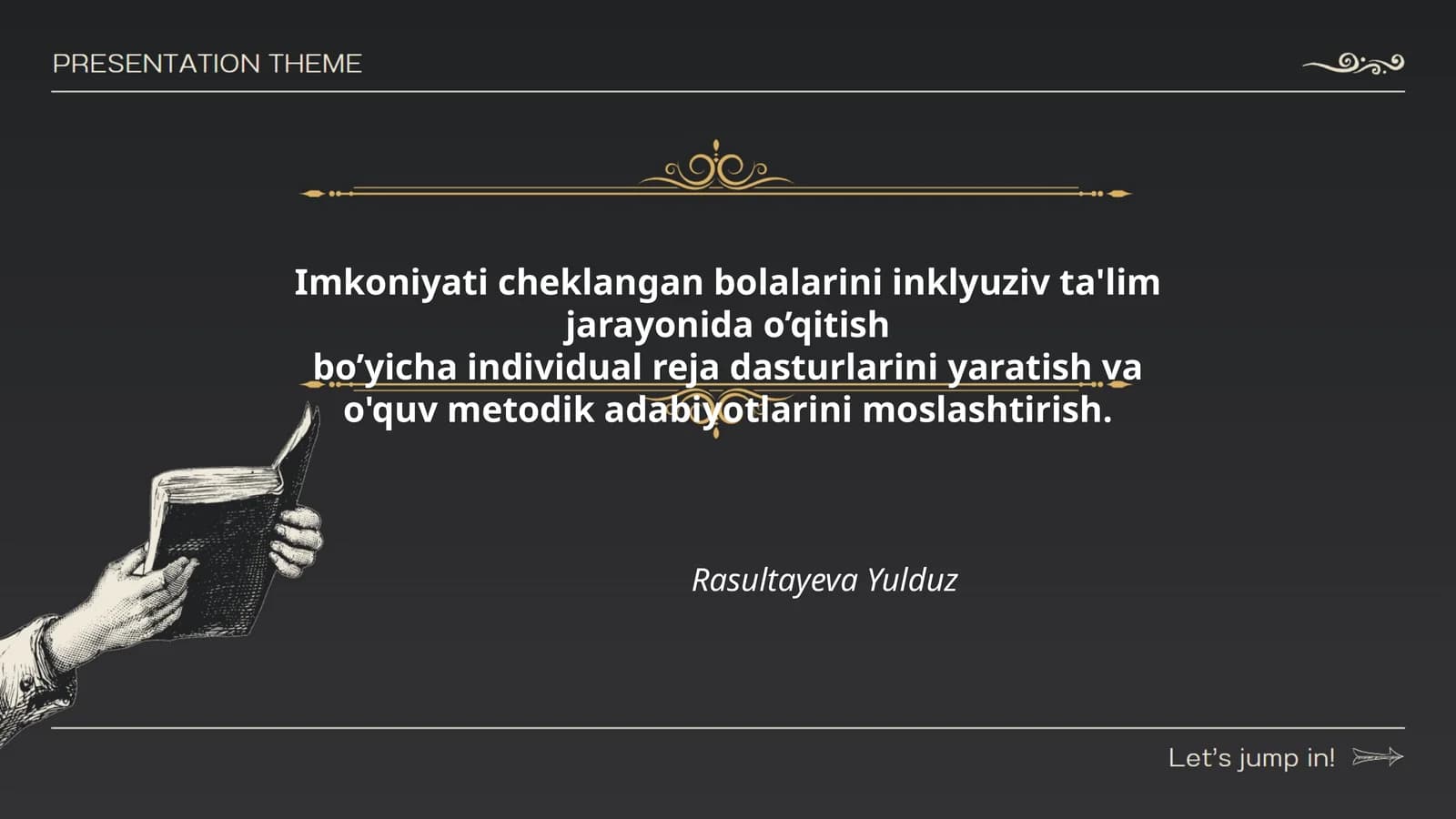 Imkoniyati cheklangan bolalarini inklyuziv ta'lim jarayonida o’qitish bo’yicha individual reja dasturlarini yaratish va o'quv metodik adabiyotlarini moslashtirish