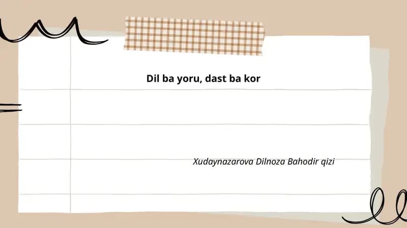 Dil ba yoru, dast ba kor