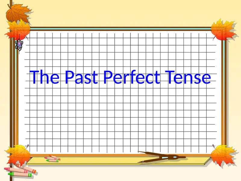 Past Perfect Tense