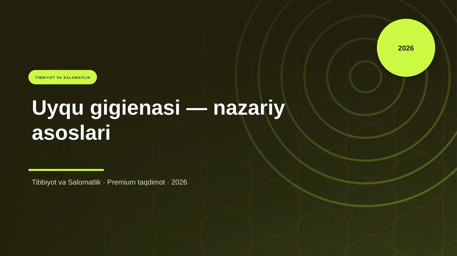 Uyqu gigienasi — nazariy asoslari
