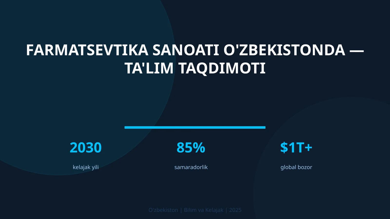 Farmatsevtika Sanoati O'zbekistonda — Ta'lim Taqdimoti