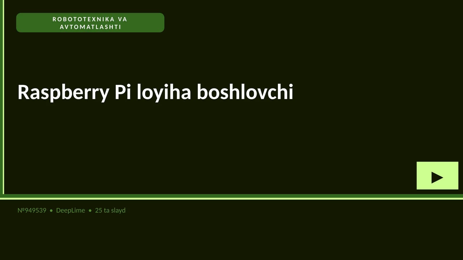 Raspberry Pi loyiha boshlovchi