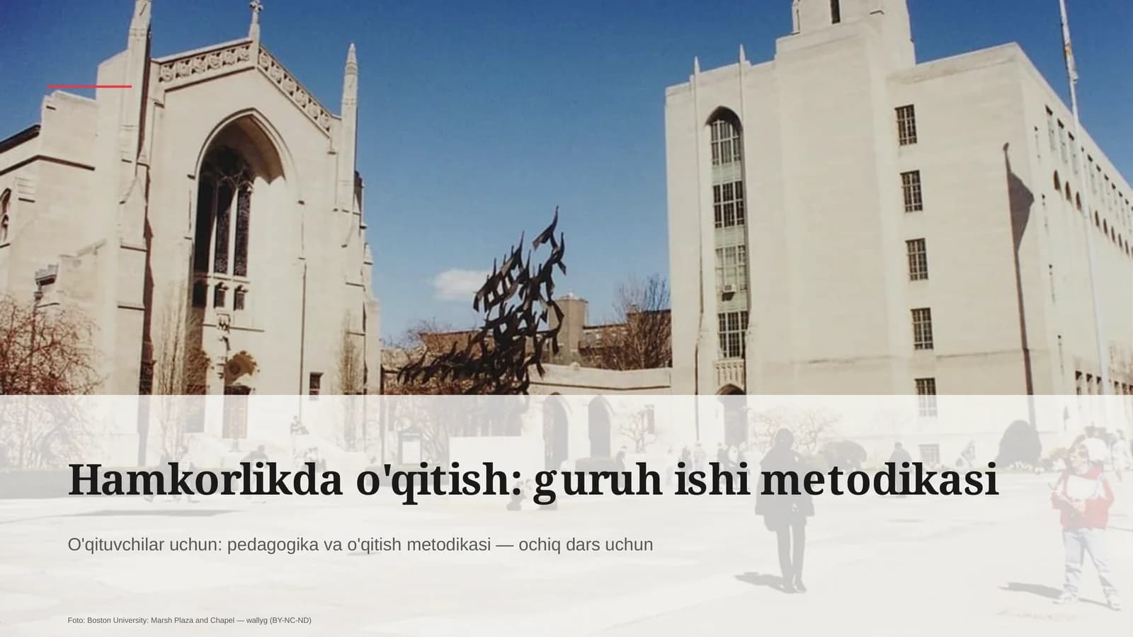 Hamkorlikda o'qitish: guruh ishi metodikasi