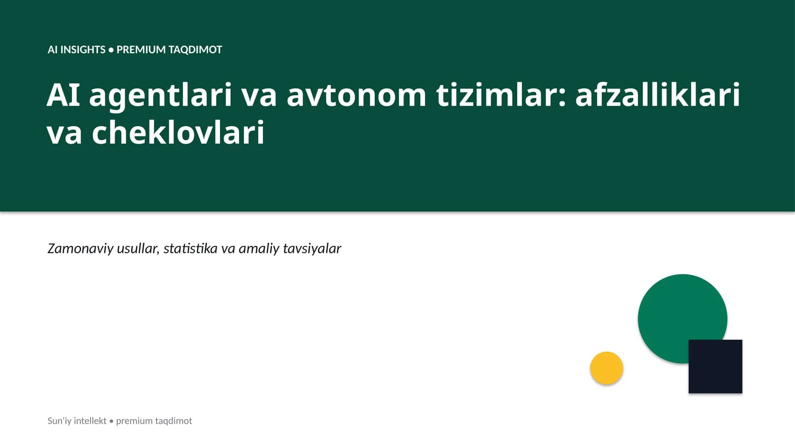 Sun'iy intellekt • premium taqdimot