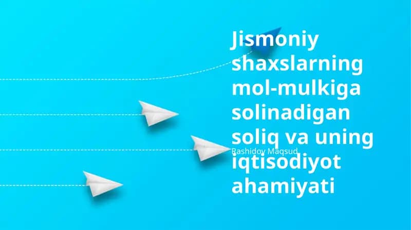 Jismoniy Shaxslarga Tegishli Mol-mulk Soliqlarining Iqtisodiy Ahamiyati