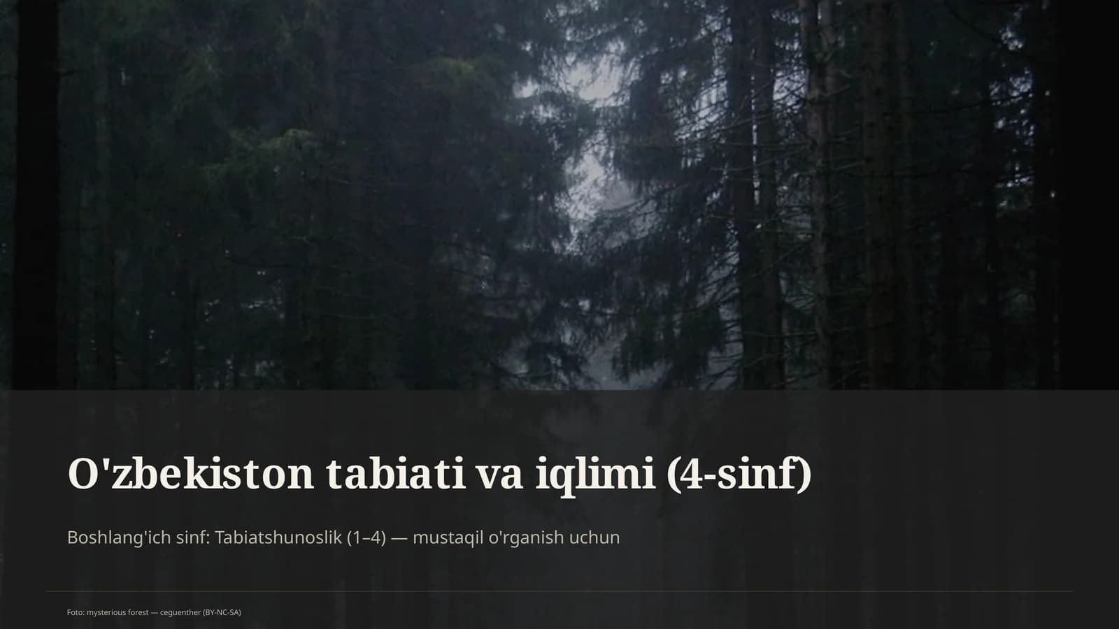O'zbekiston tabiati va iqlimi (4-sinf)