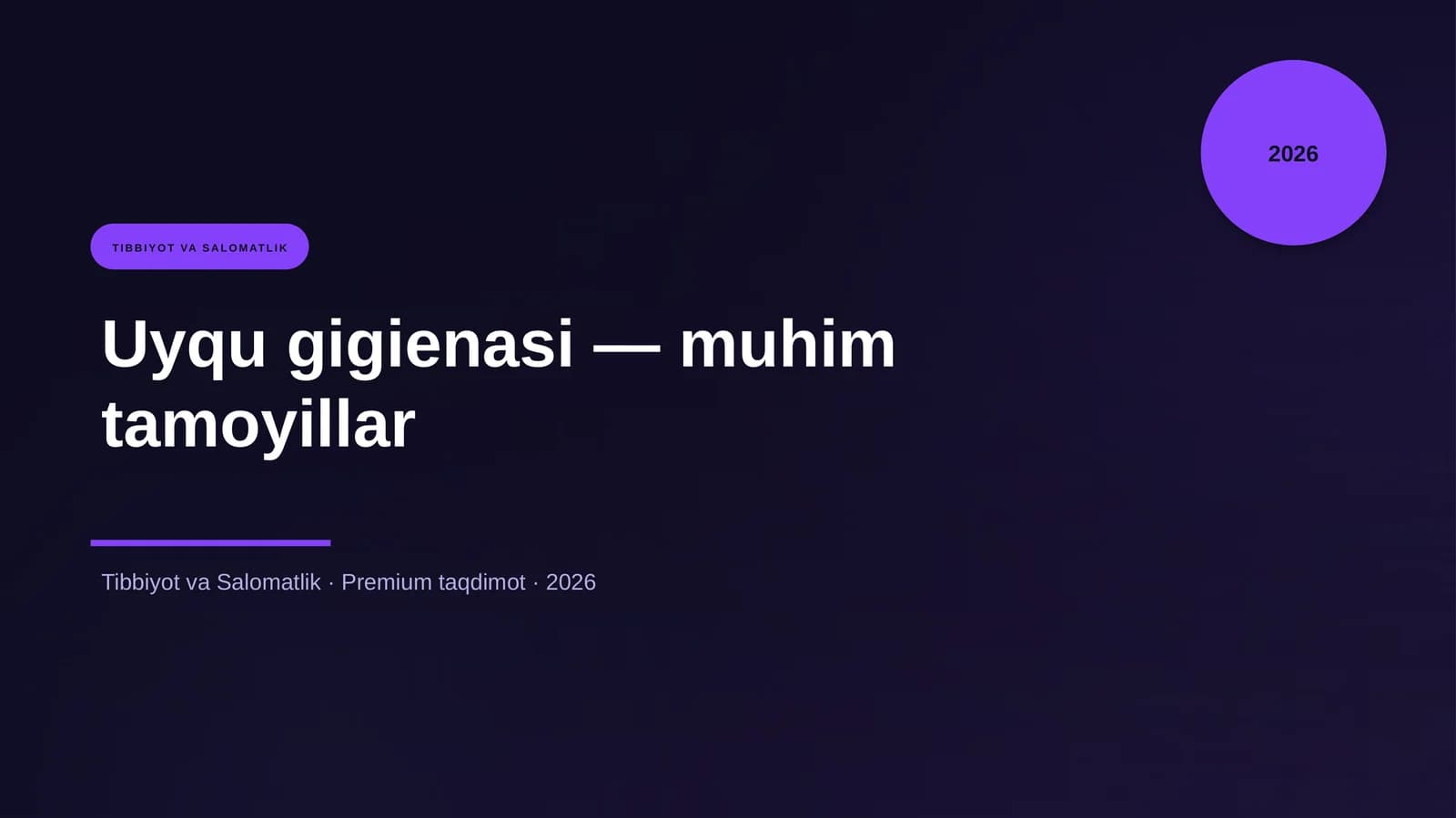 Uyqu gigienasi — muhim tamoyillar