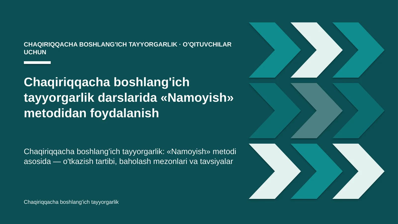 chaqiriqqacha boshlang'ich tayyorgarlik darslarida namoyish metodidan foydalanish 6178