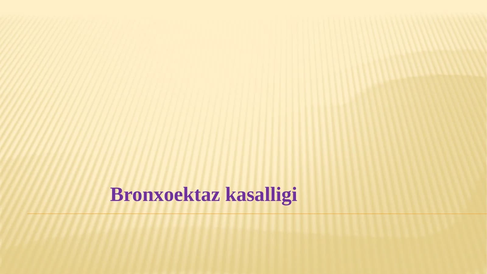 Bronxoektaz kasalligi