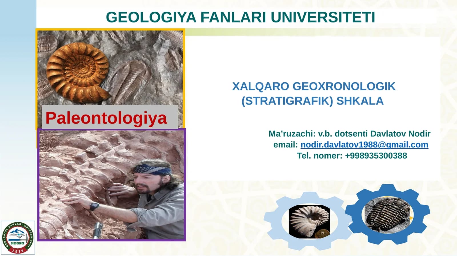 XALQARO GEOXRONOLOGIK (STRATIGRAFIK) SHKALA