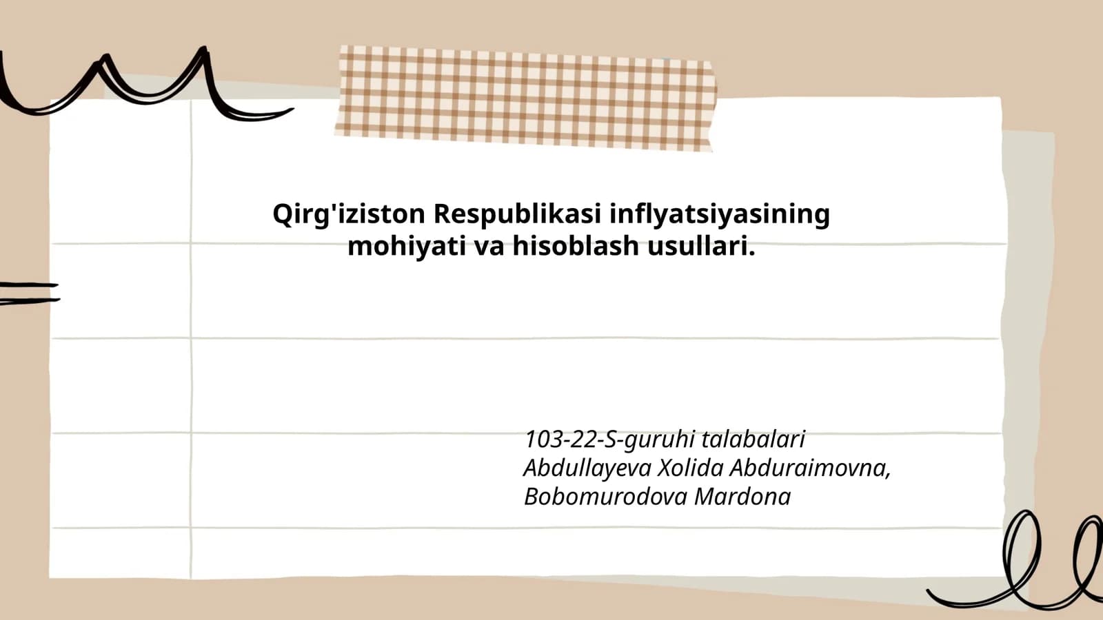 Qirg'iziston Respublikasi inflyatsiyasining mohiyati va hisoblash usullari