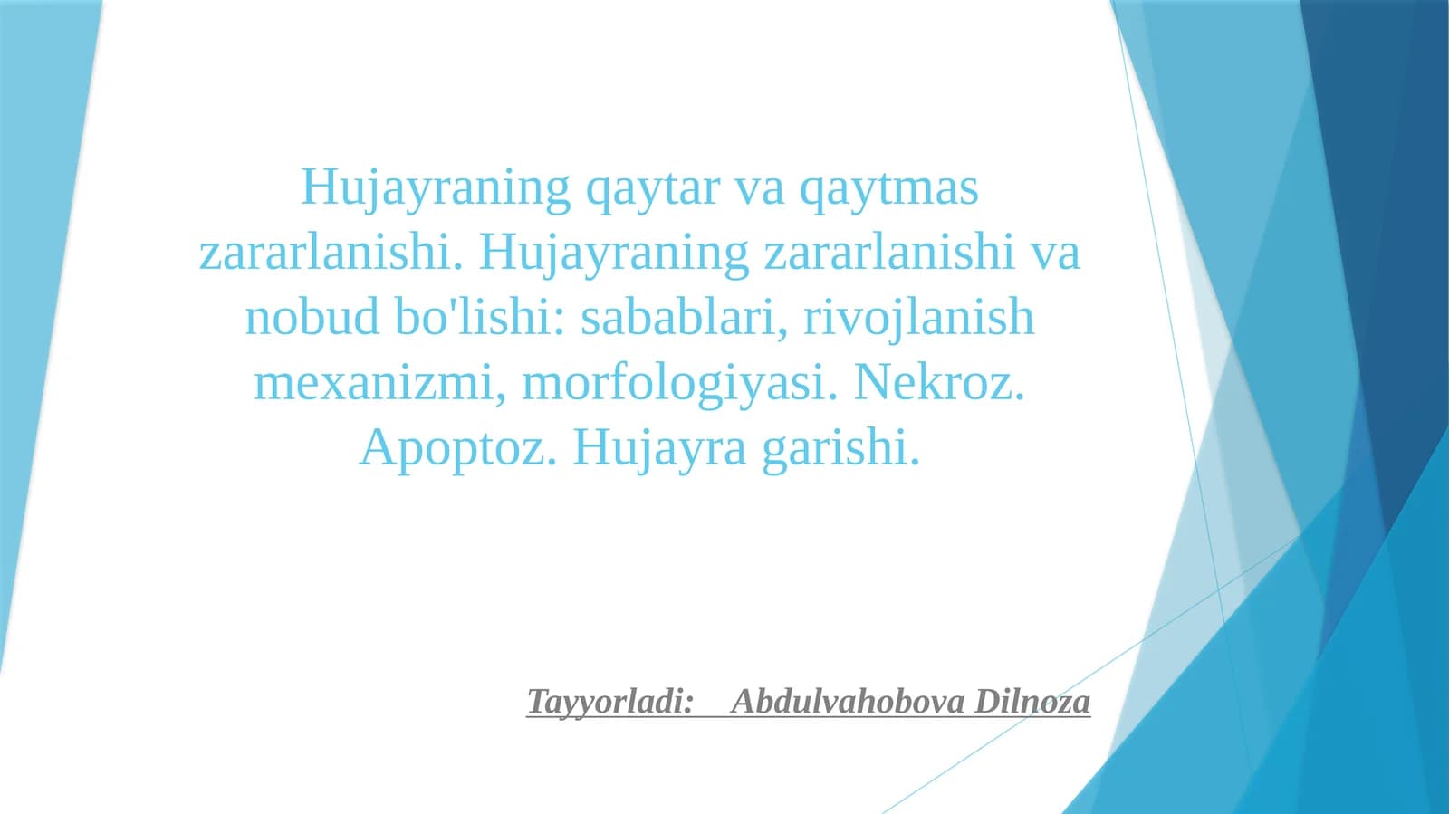 Hujayraning qaytarvaqaytmas zararlanishi