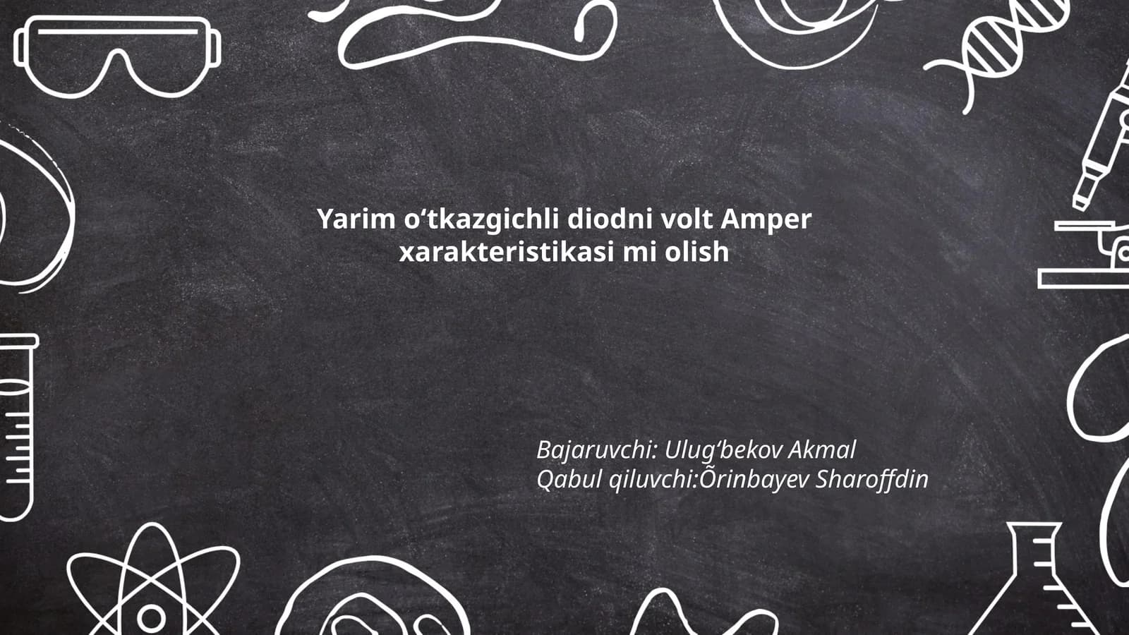 Yarim oʻtkazgichli diodni volt Amper xarakteristikasi mi olish