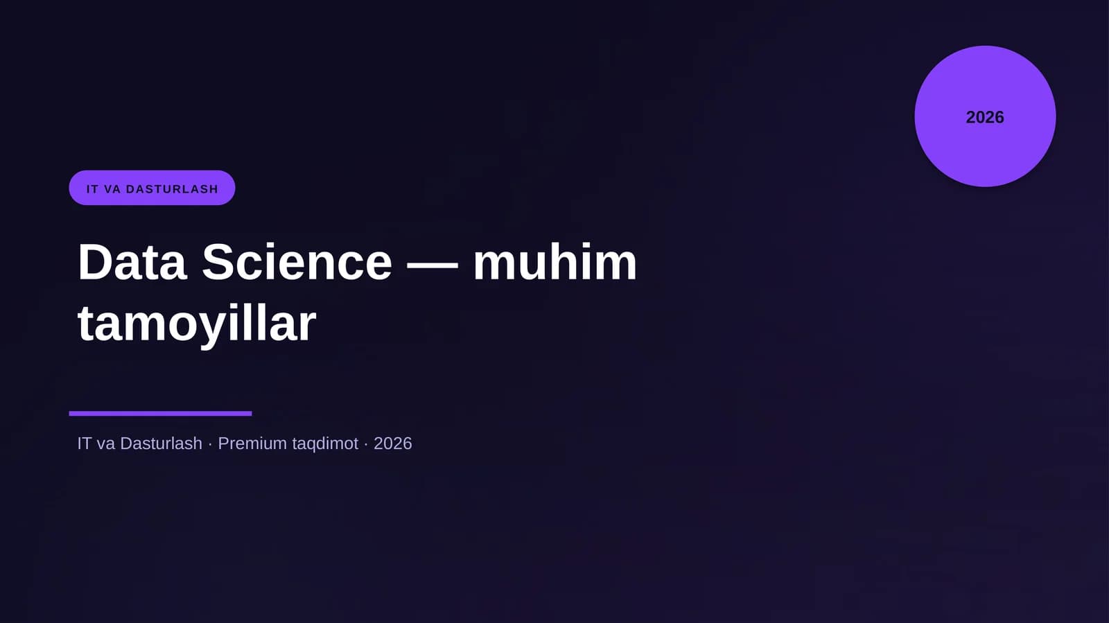 Data Science — muhim tamoyillar