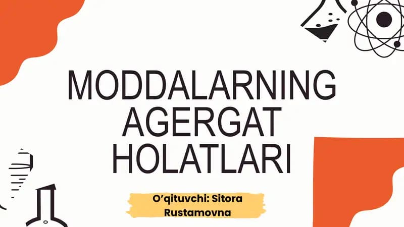 Moddalarning agregat holatlari