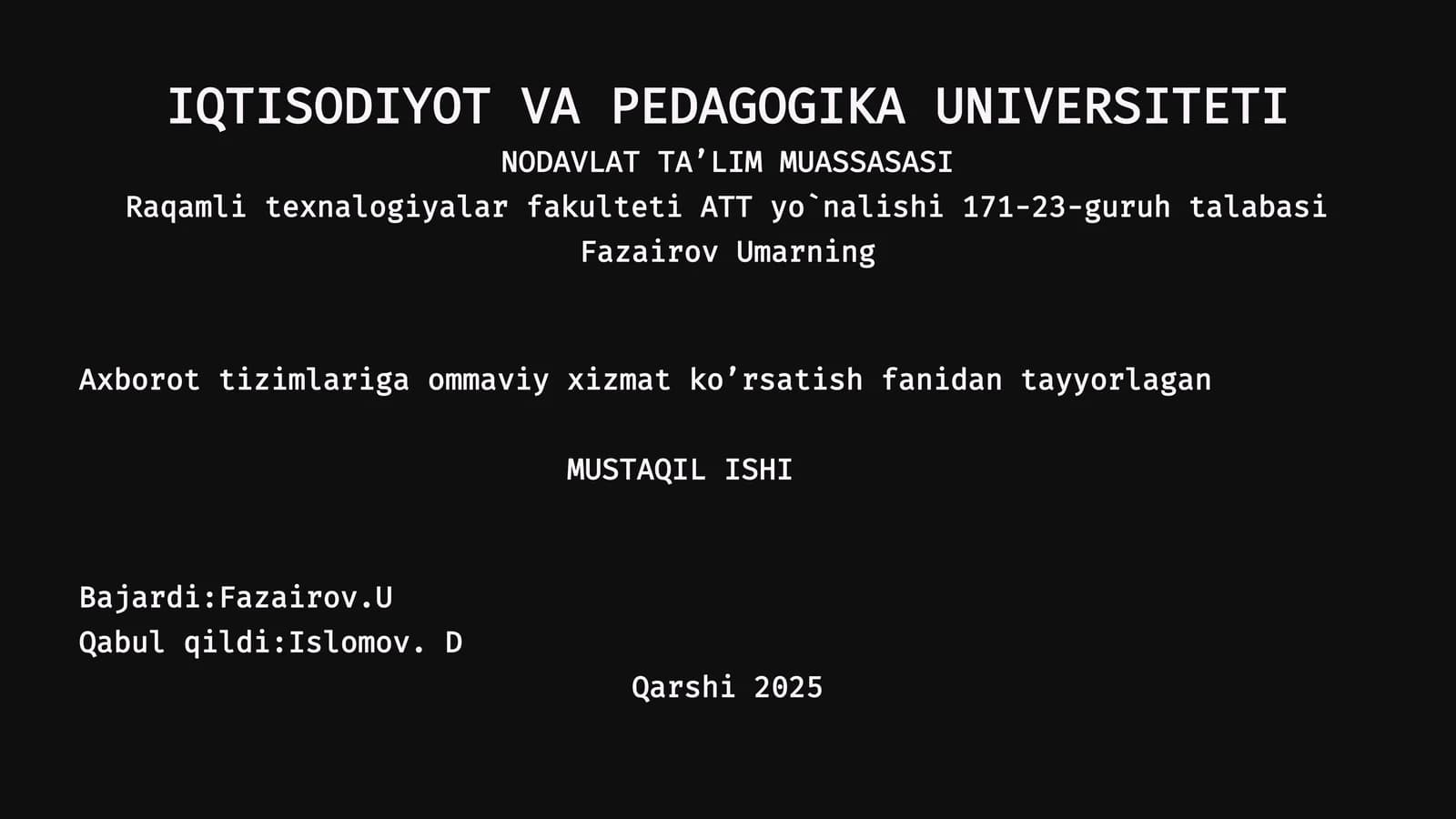 Soha nomli taqdimot