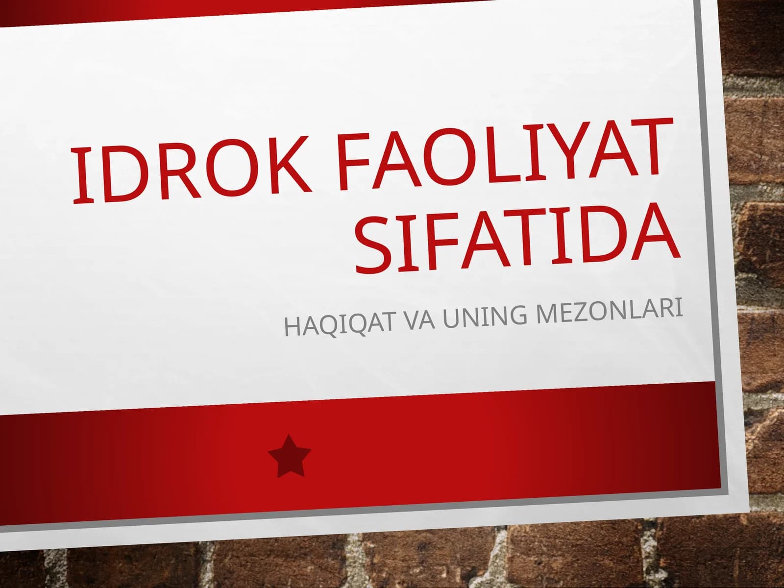 Idrok faoliyat sifatida
