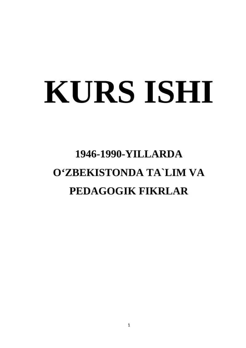 O‘ZBEKISTONDA TA`LIM VA PEDAGOGIK FIKRLAR