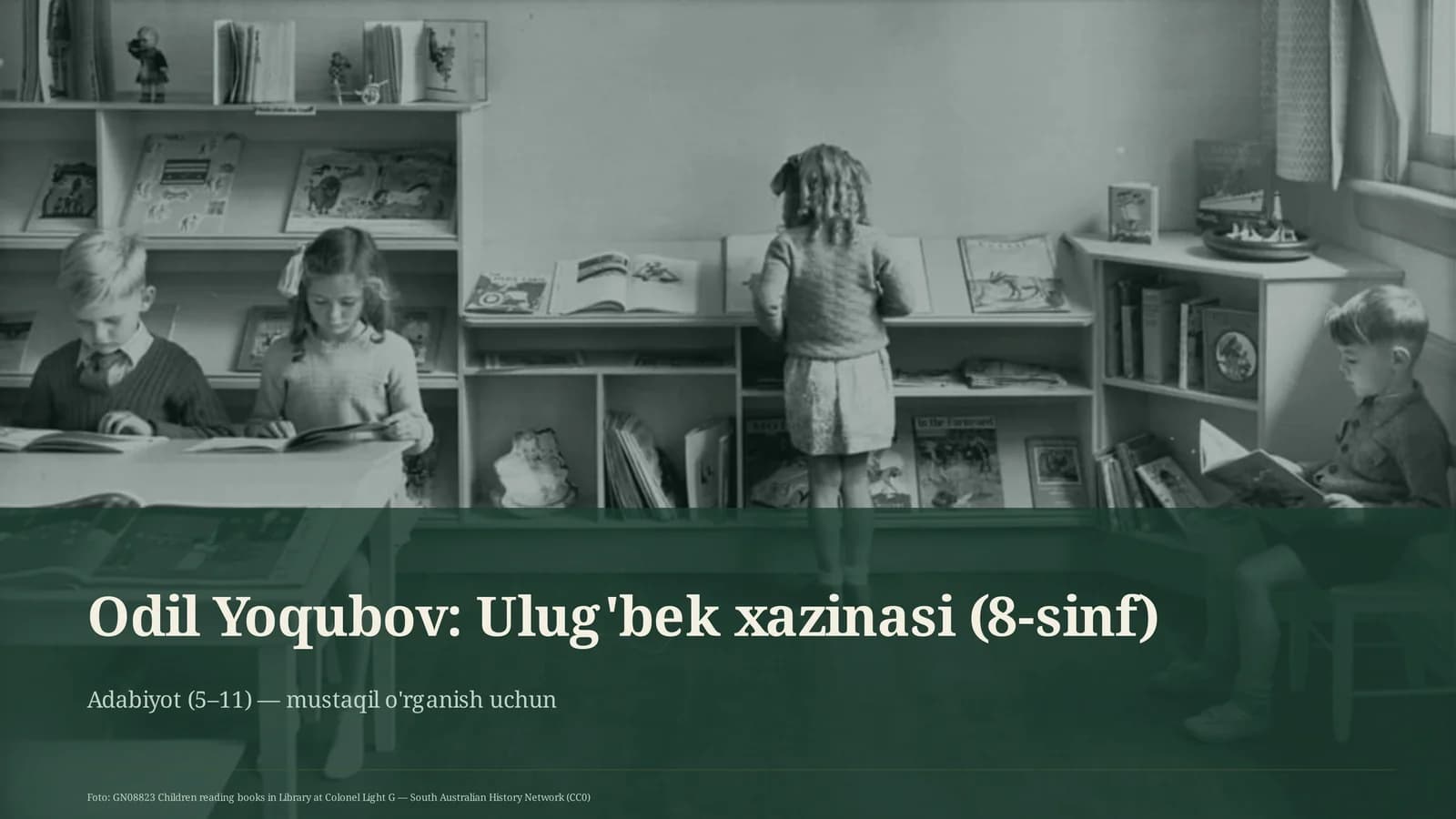 Odil Yoqubov: Ulug'bek xazinasi (8-sinf)