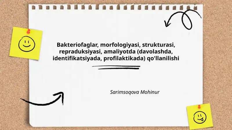 Bakteriofaglar, morfologiyasi, strukturasi, repraduksiyasi, amaliyotda qo'llanilishi