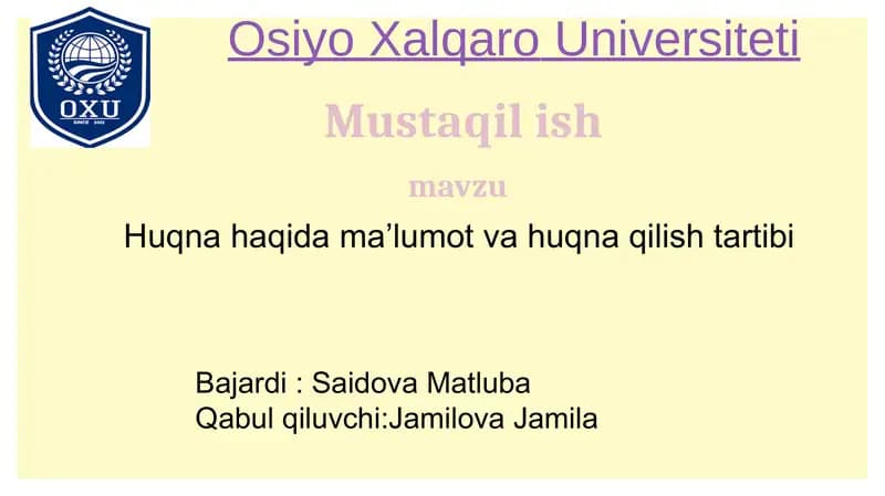 Huqna haqida