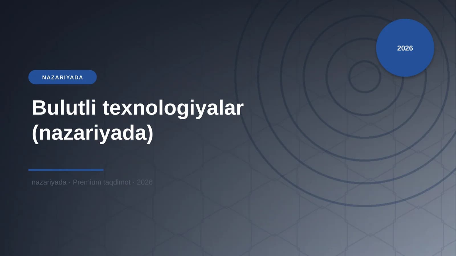 Bulutli texnologiyalar (nazariyada)