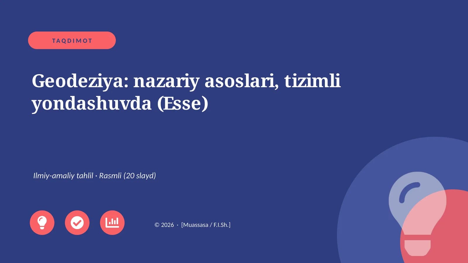 Geodeziya: nazariy asoslari, tizimli yondashuvda (Esse)