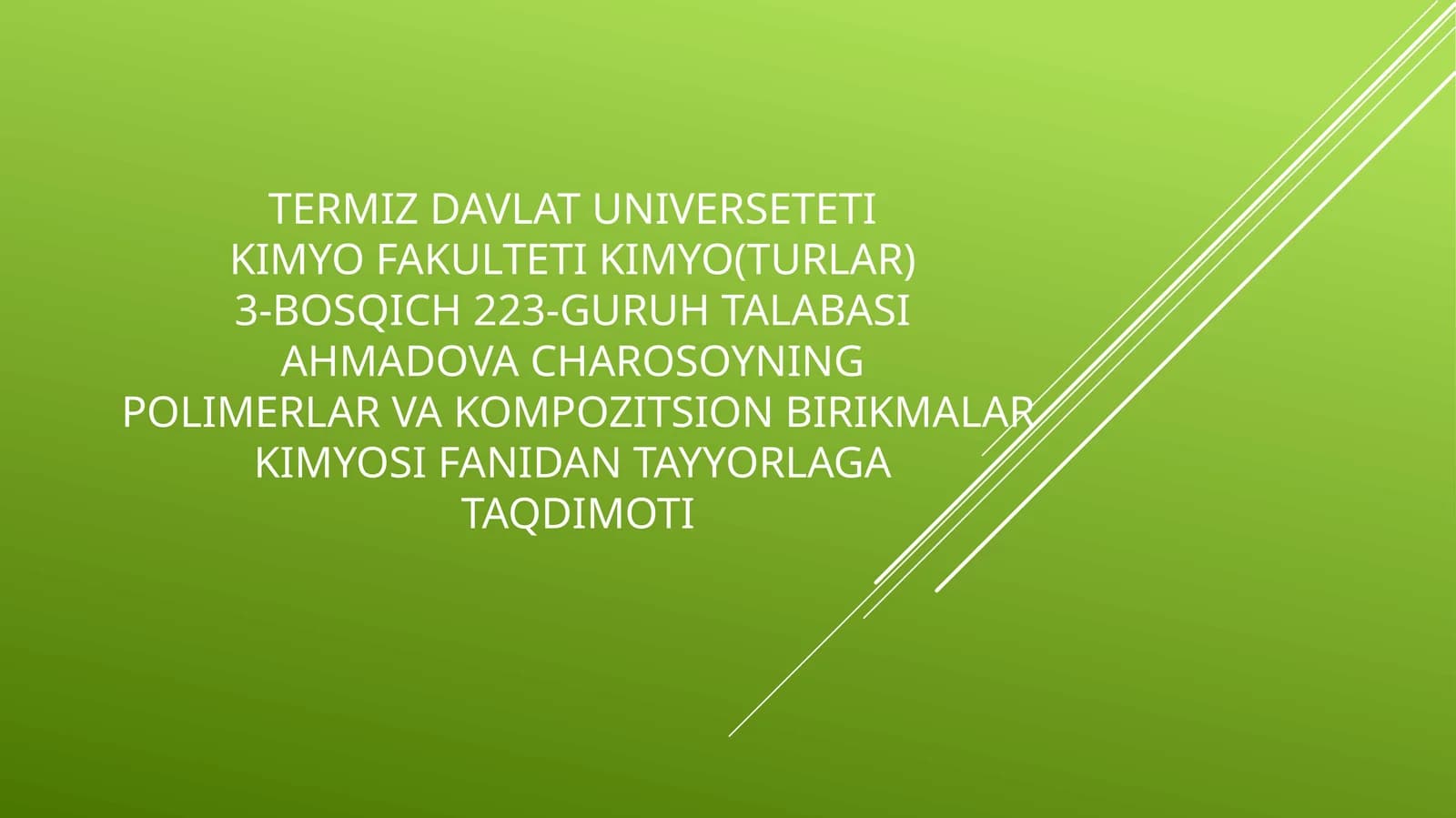 Polimerkompozitsion materiallarni qaytaishlash