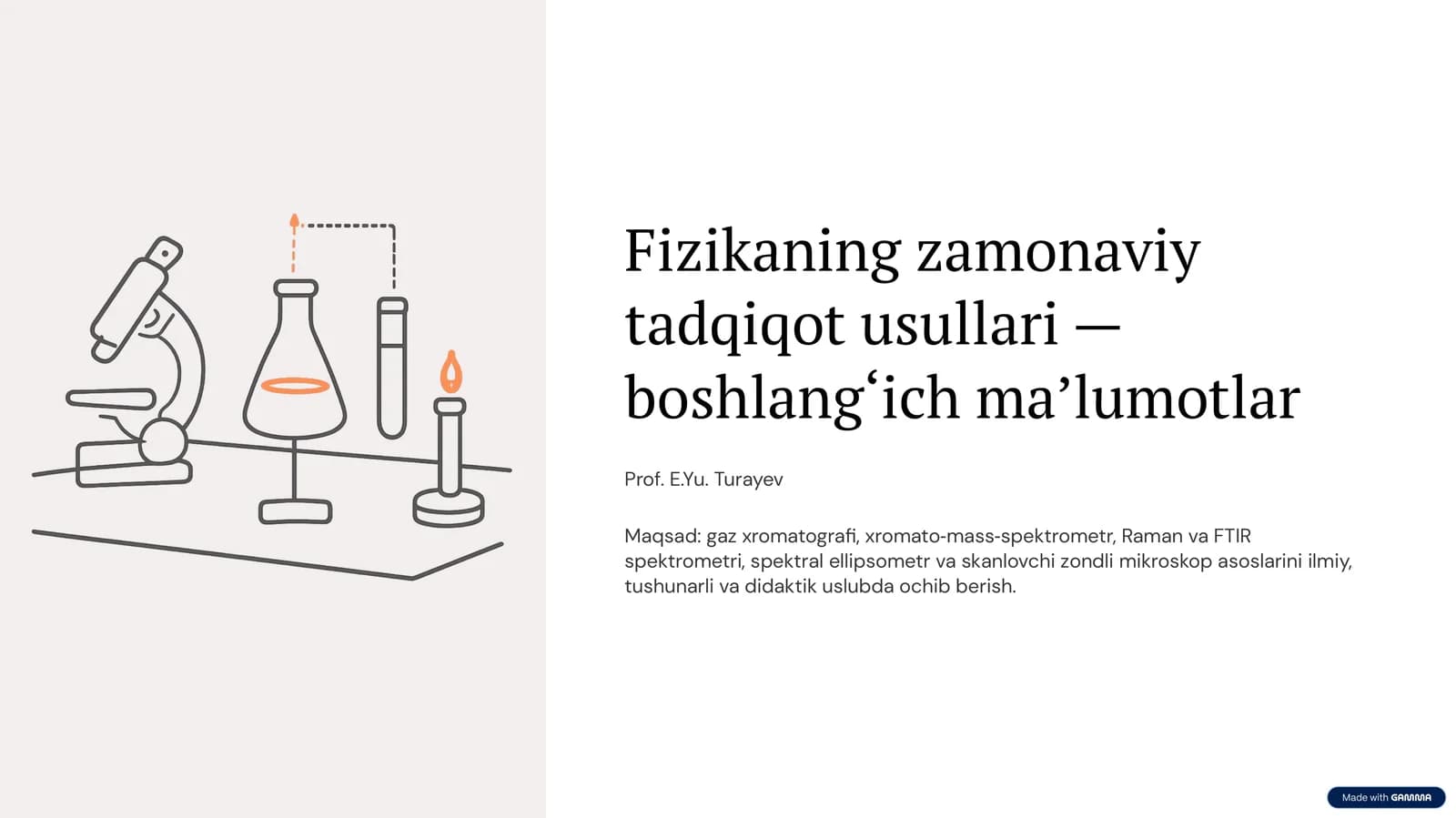 Fizikaning zamonaviy tadqiqot usullari — boshlang‘ich ma’lumotlar