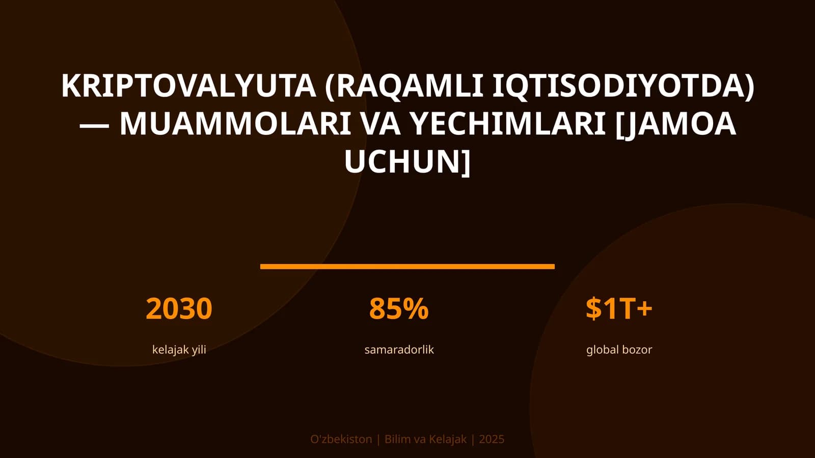 Kriptovalyuta (raqamli iqtisodiyotda) — muammolari va yechimlari [jamoa uchun]