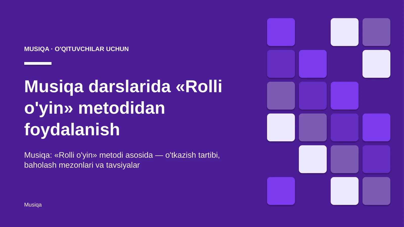 musiqa darslarida rolli o'yin metodidan foydalanish 2732