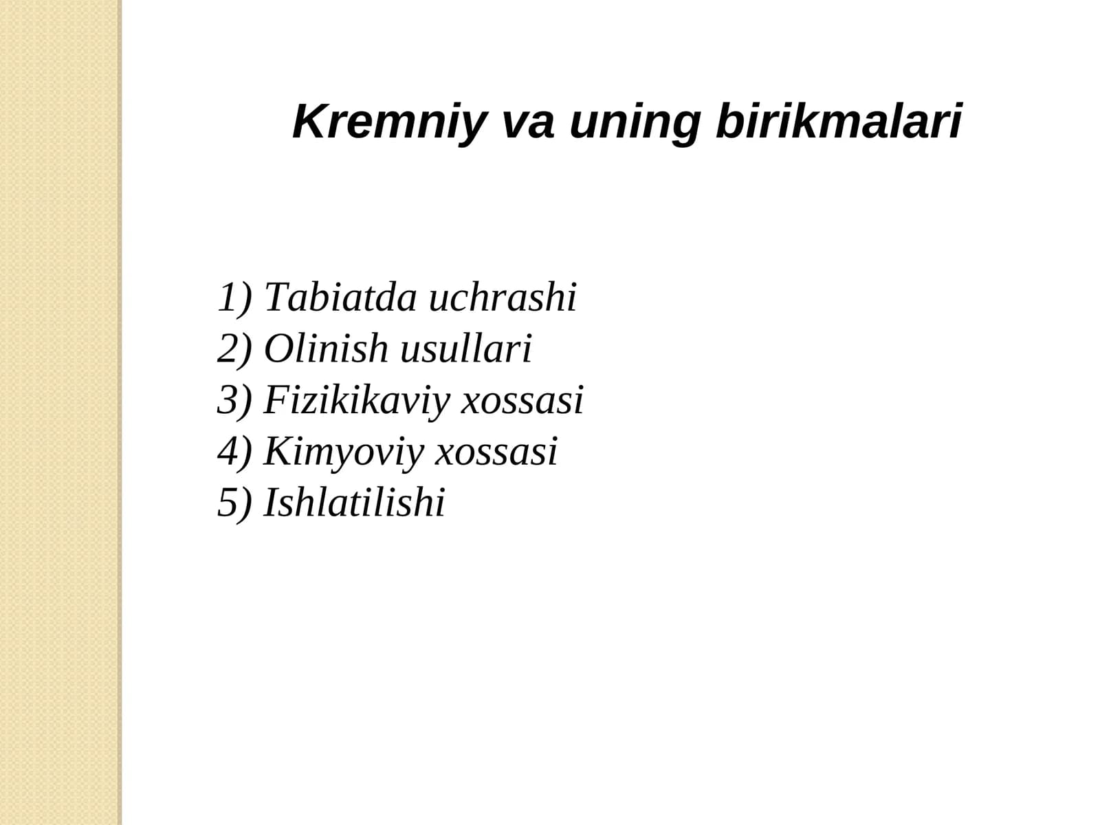 Kremniy va uning birikmalari