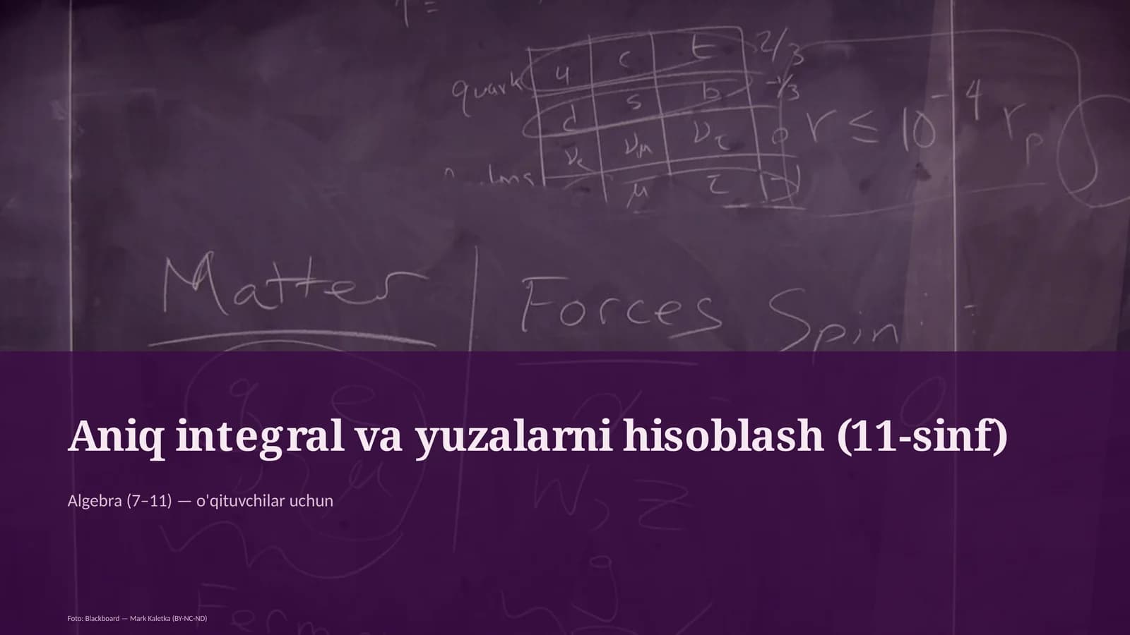 Aniq integral va yuzalarni hisoblash (11-sinf)