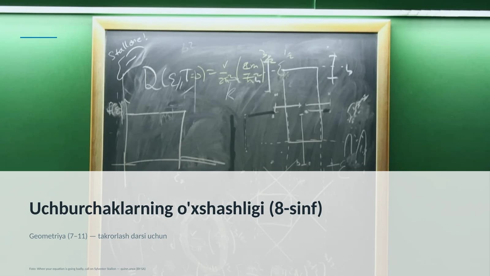 Uchburchaklarning o'xshashligi (8-sinf)