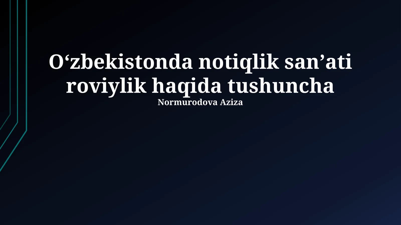 Oʻzbekistonda notiqlik san'ati roviylik haqida tushuncha