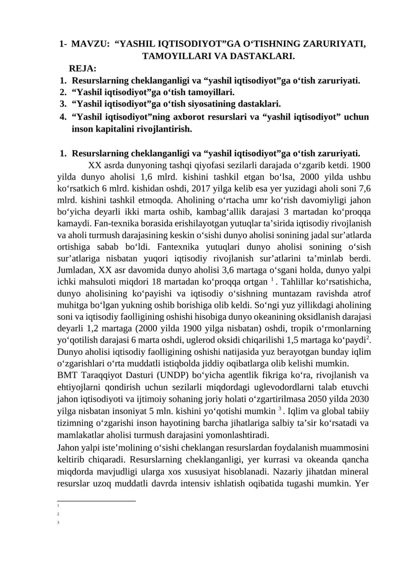 YASHIL IQTISODIYOT