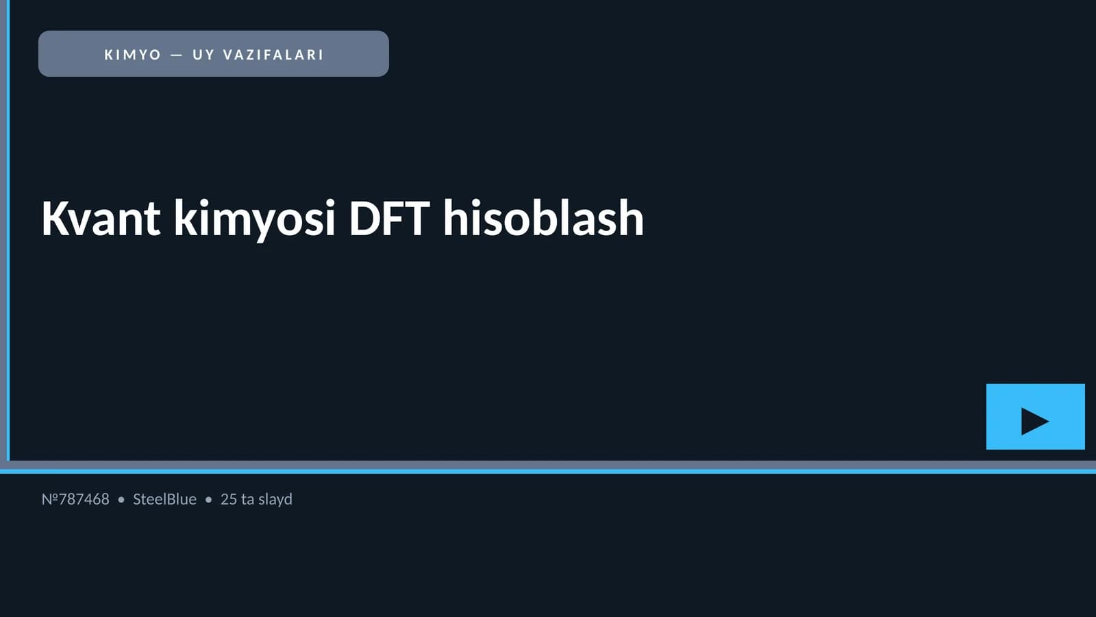 Kvant kimyosi DFT hisoblash
