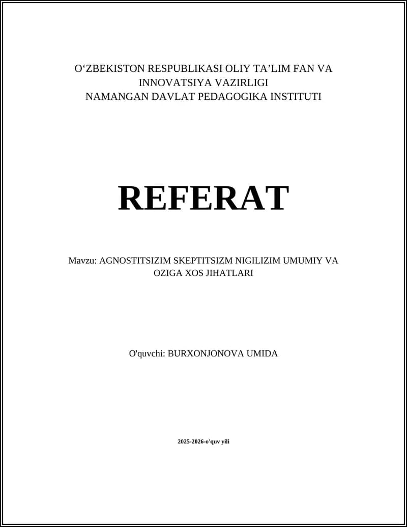 Agnostitsizm, Skeptitsizm, Nigilizm