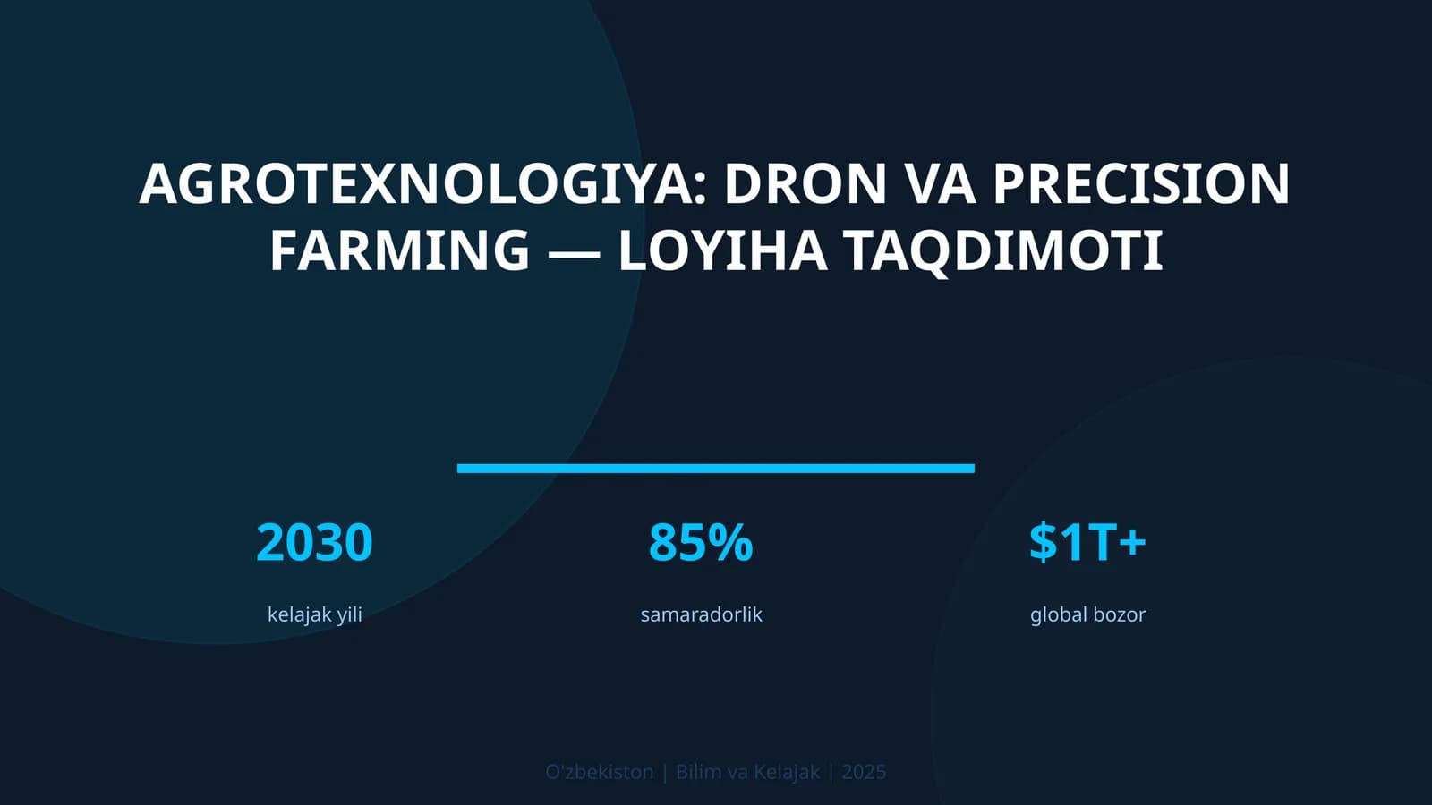 AGROTEXNOLOGIYA: DRON VA PRECISION FARMING — LOYIHA TAQDIMOTI
