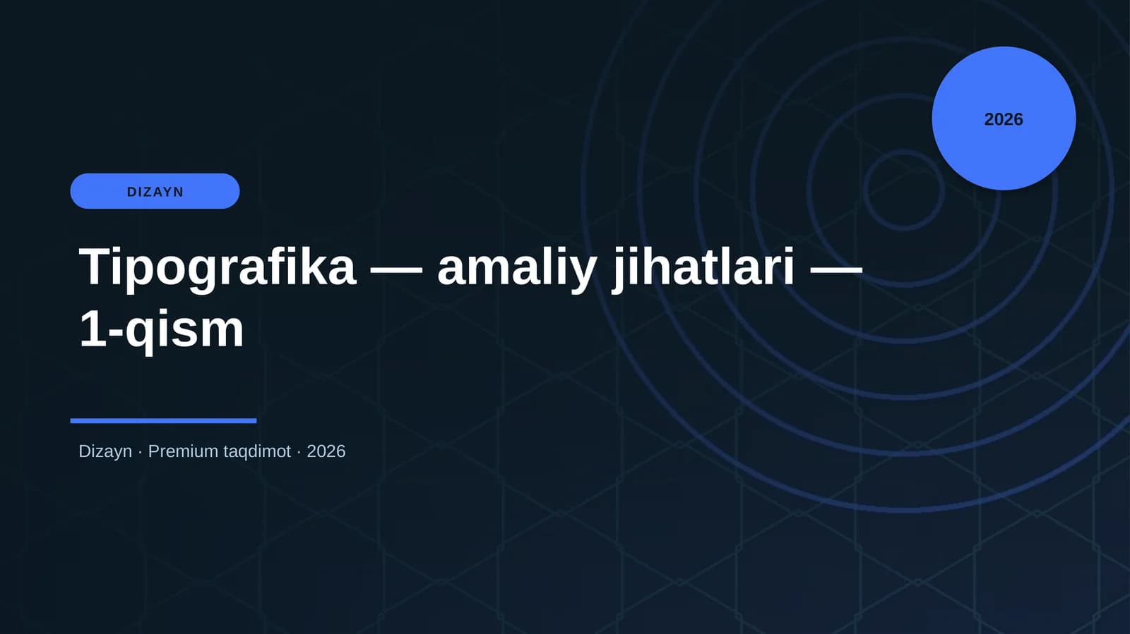 Tipografika — amaliy jihatlari — 1-qism