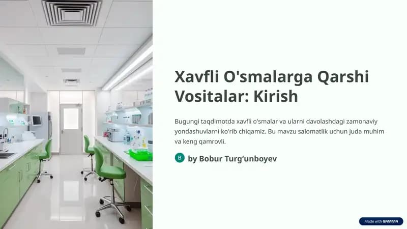 Xavfli O'smalarga Qarshi Vositalar: Kirish