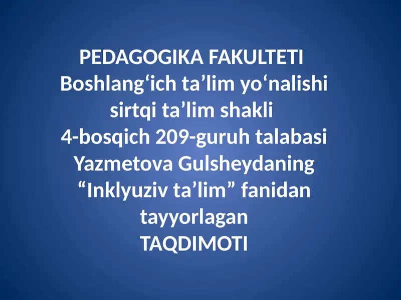 Imkoniyati cheklangan bolalarni maktabga tayyorlashda ota-onalar, mahallalar, pedagoglarning o`rni va hamkorligi