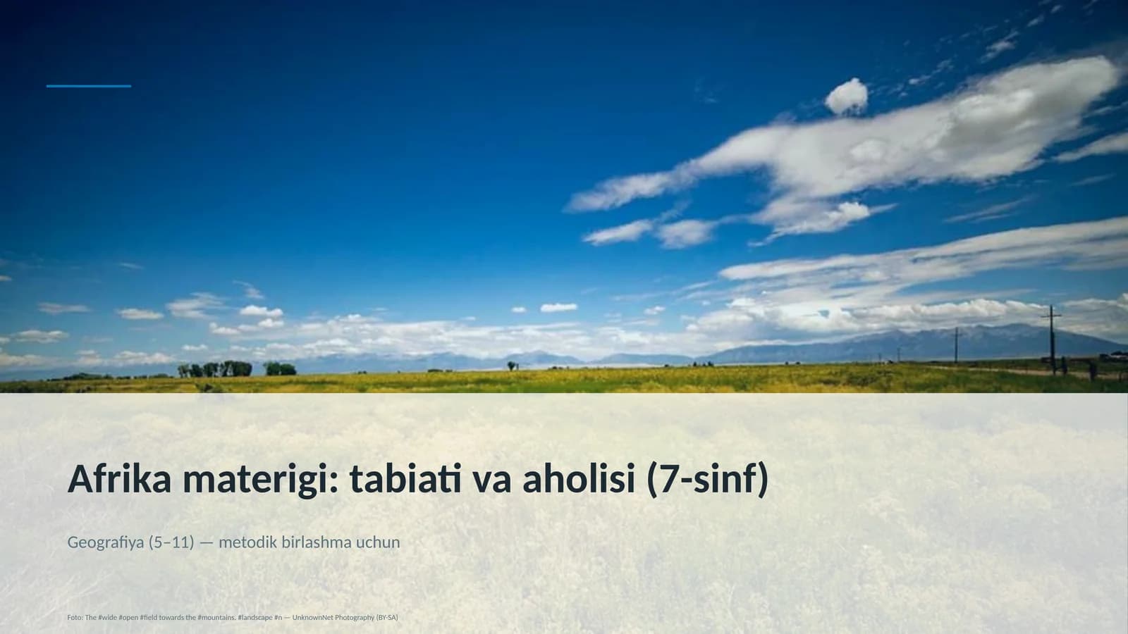 Afrika materigi: tabiati va aholisi (7-sinf)