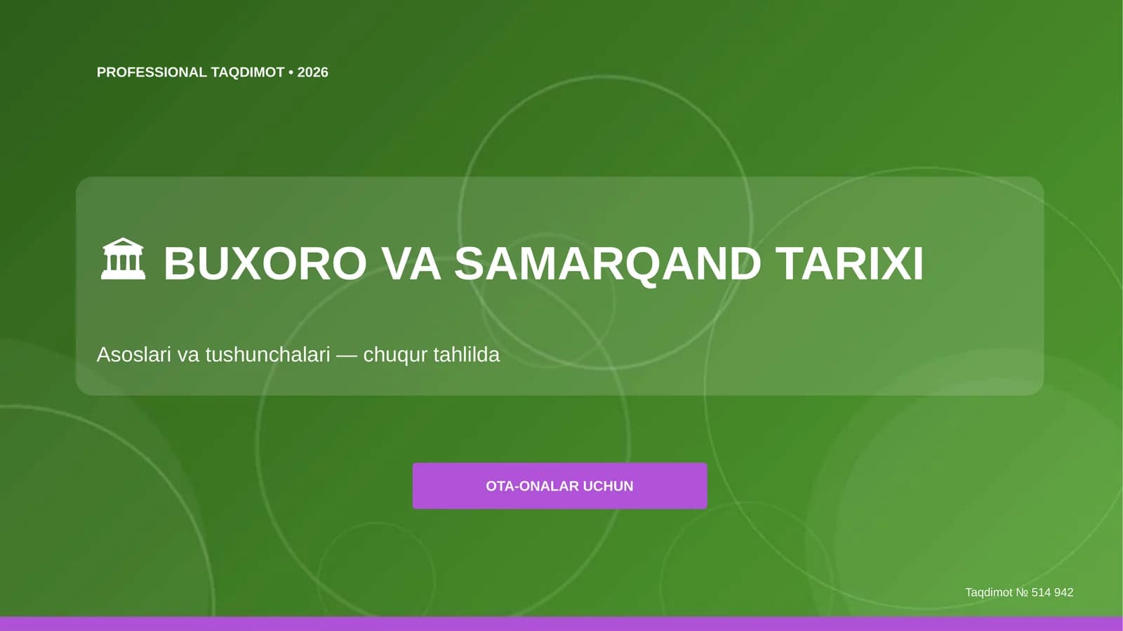 BUXORO VA SAMARQAND TARIXI Asoslai va tushunchalari