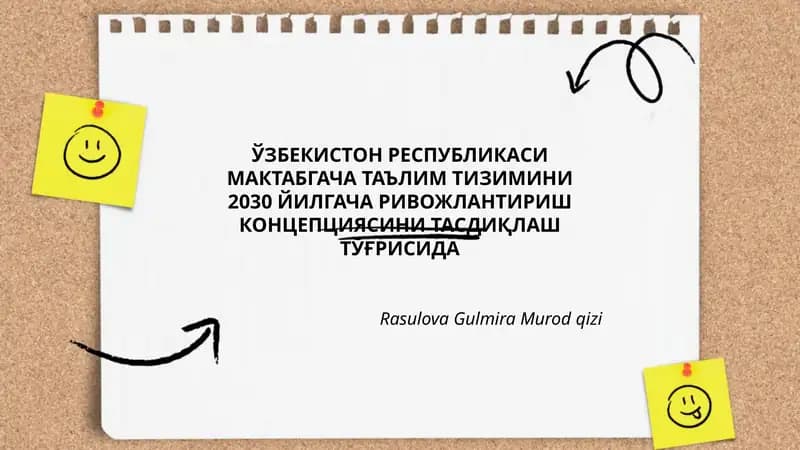 ЎЗБЕКИСТОН РЕСПУБЛИКАСИ 2030 ЙИЛГАЧА РИВОЖЛАНТИРИШ КОНЦЕПЦИЯСИ