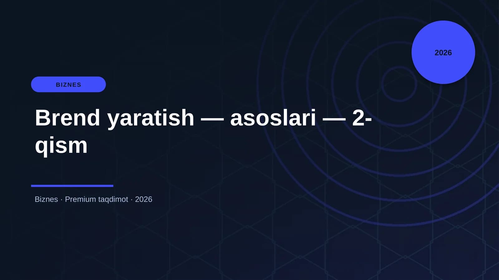 Brend yaratish — asoslari — 2-qism