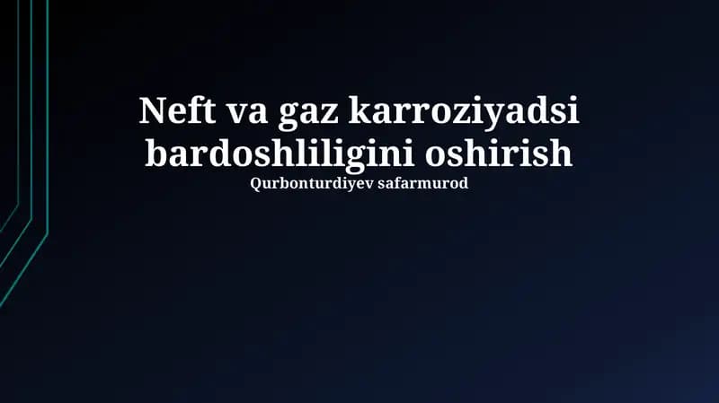 Zamonaviy himoya qoplamalari va texnologiyalari