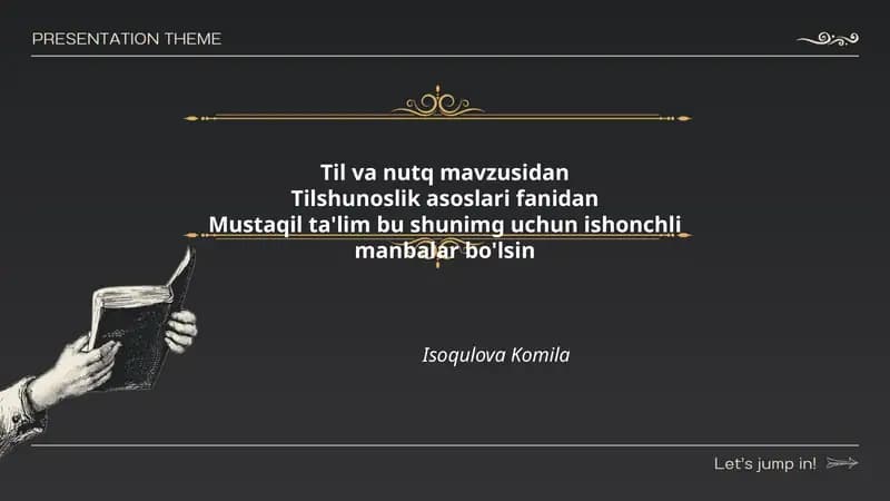 Til va nutq mavzusidan