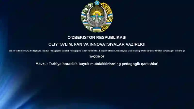 Buyuk mutafakkirlarning pedagogik qarashlari